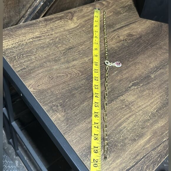 Elegant 14K Gold Plated Chain Necklace with Pink Pendant  And Zirconia - Picture 7 of 7